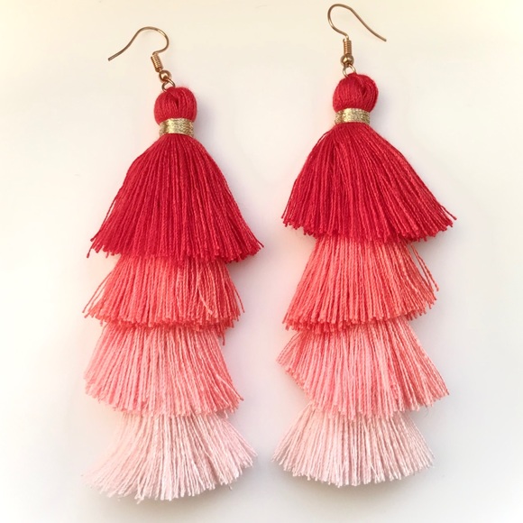 “Mi Amor” Layered Tassel Fringe Cute Boho Earring - Picture 4 of 7